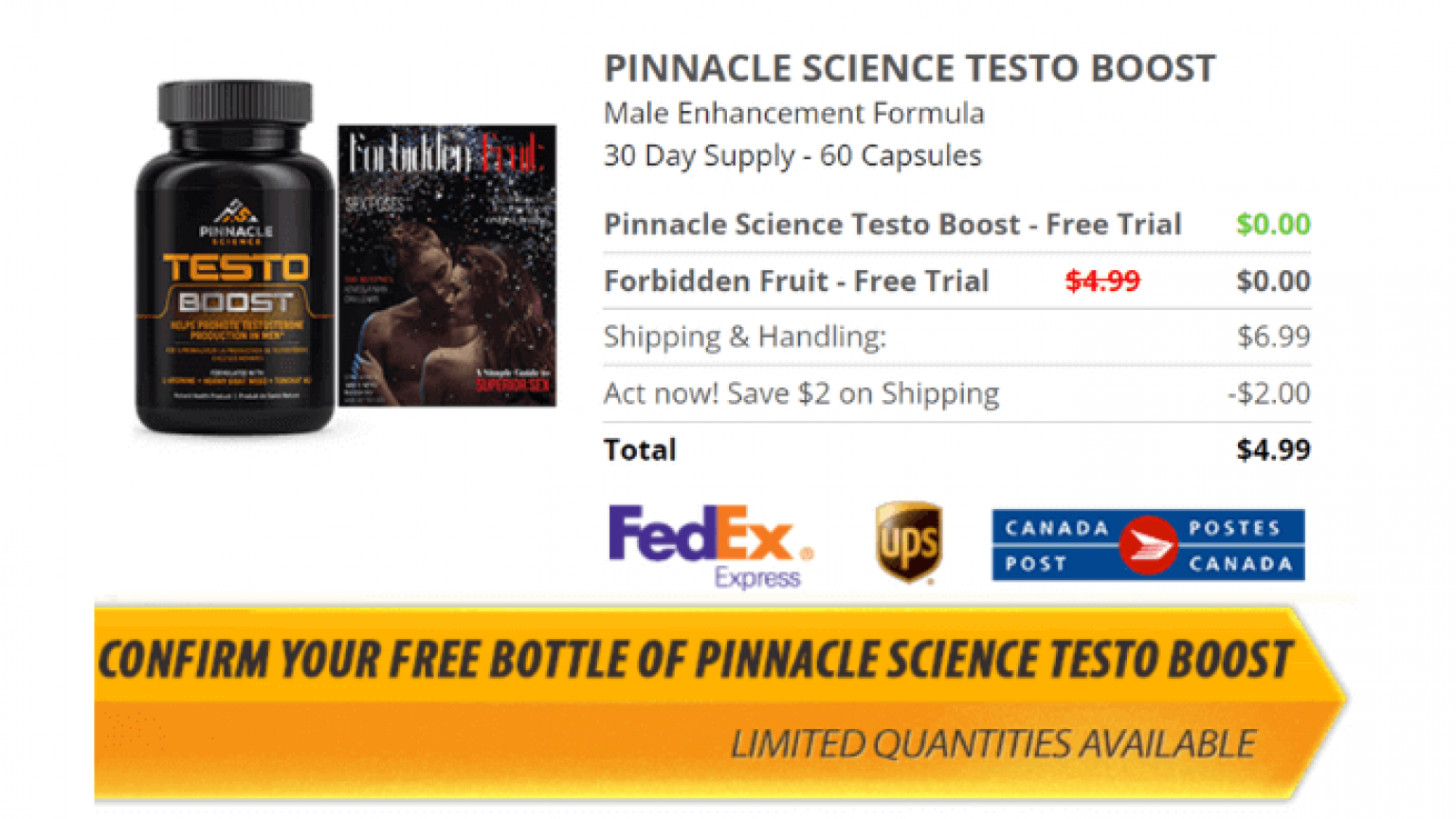 Pinnacle Science Testoboost Reviews Canada Free Trial And Benefits In